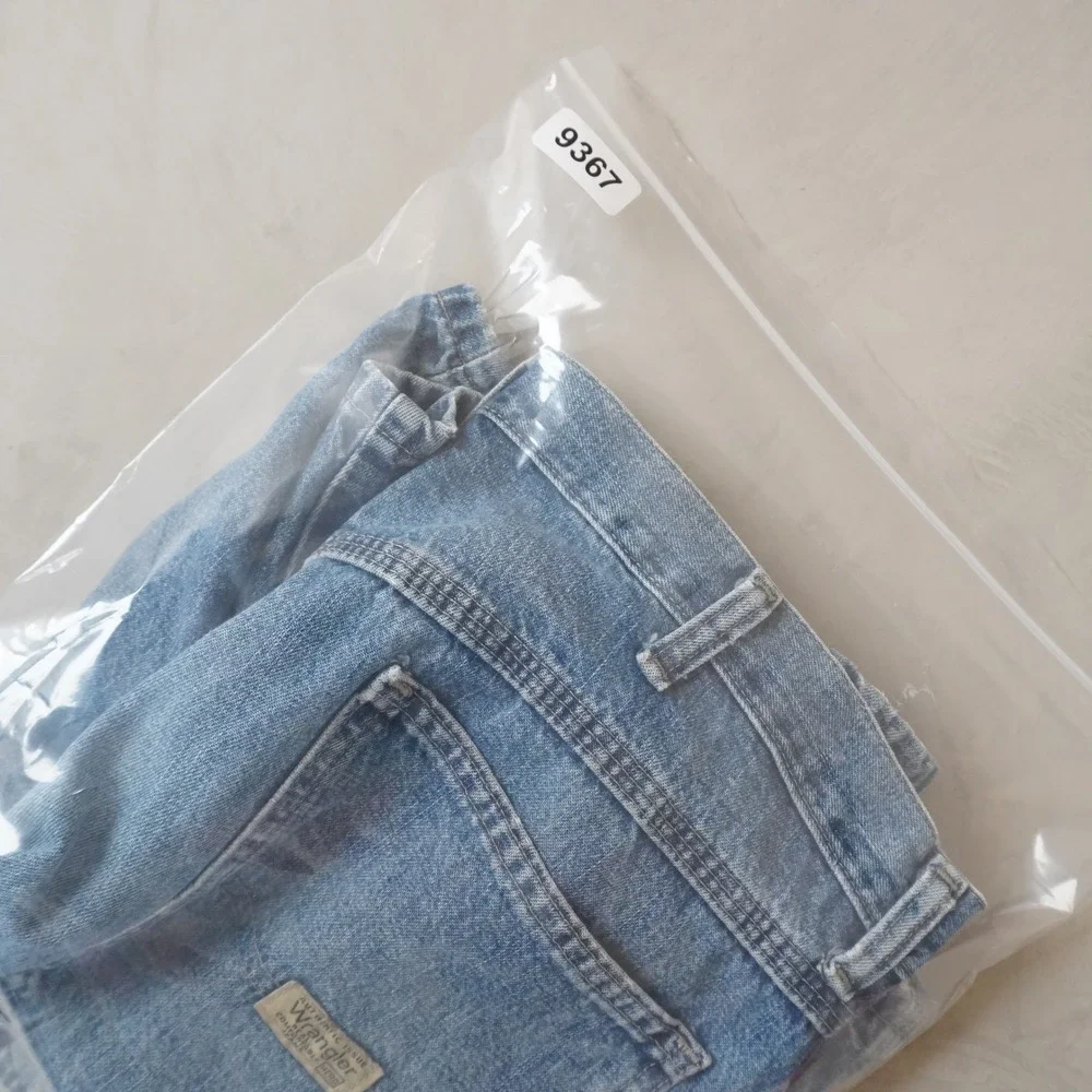 Vintage Wrangler Hero Carpenter Shorts 36 Mens Blue Denim Workwear